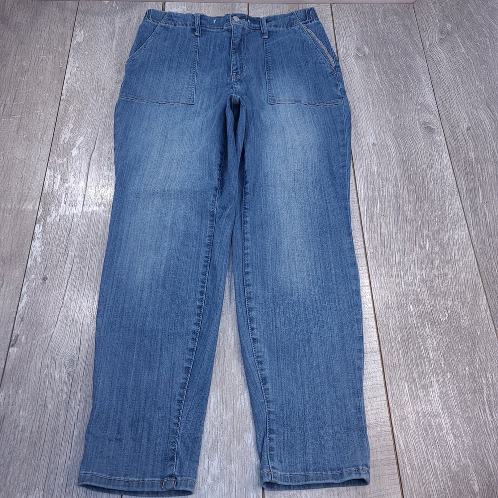 Judy Blue Pull On Jeans Womens 14W Blue Denim High Rise Patch Pocket Stretch - Picture 2 of 9